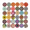 100 Pieces Mixed Random Flower Painting Round 2 Holes Wood Wooden Buttons for Sewing Crafting 20mm